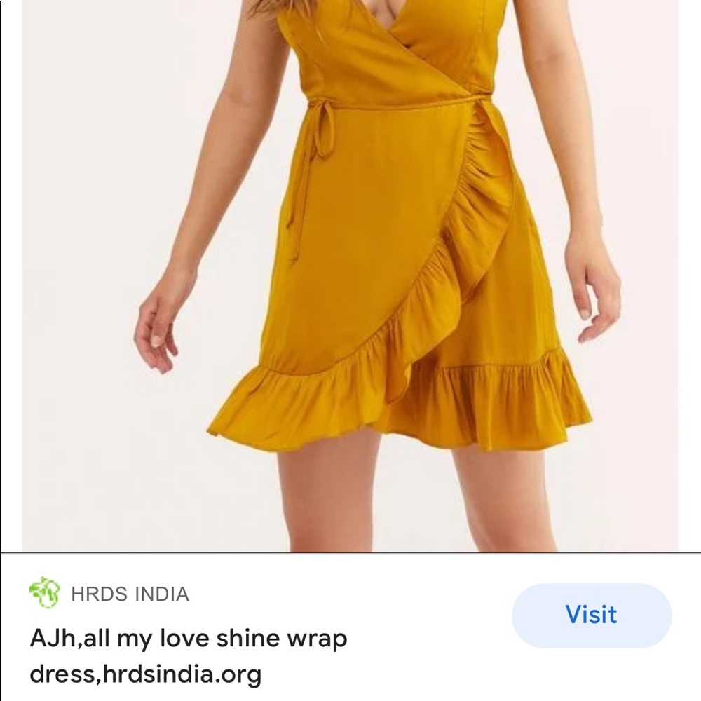 Free People gold wrap mini dresss